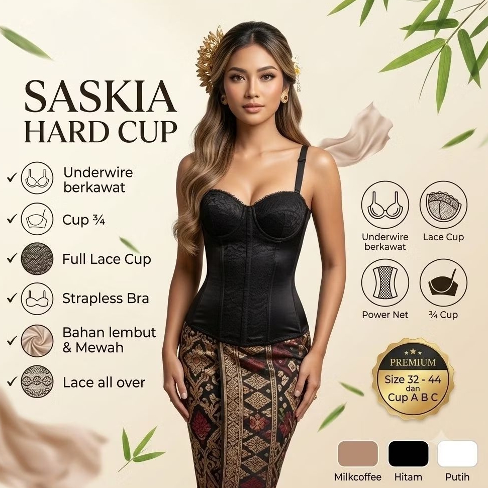 FIORI Longtorso SASKIA HARDCUP Black | Kebaya Longtorso Kebaya Bali | BLACK