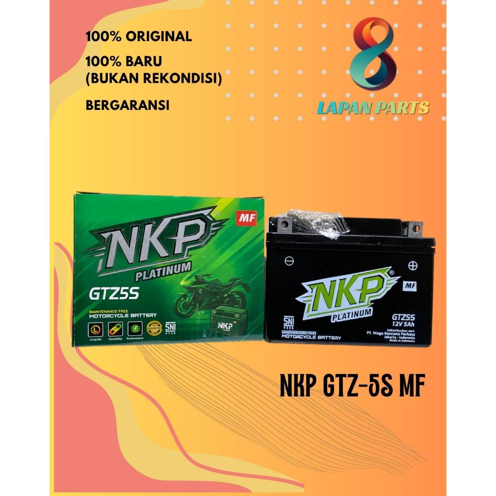 Aki Motor Kharisma Kirana Ninja RR Aki Kering, Merk : NKP GTZ-5S MF