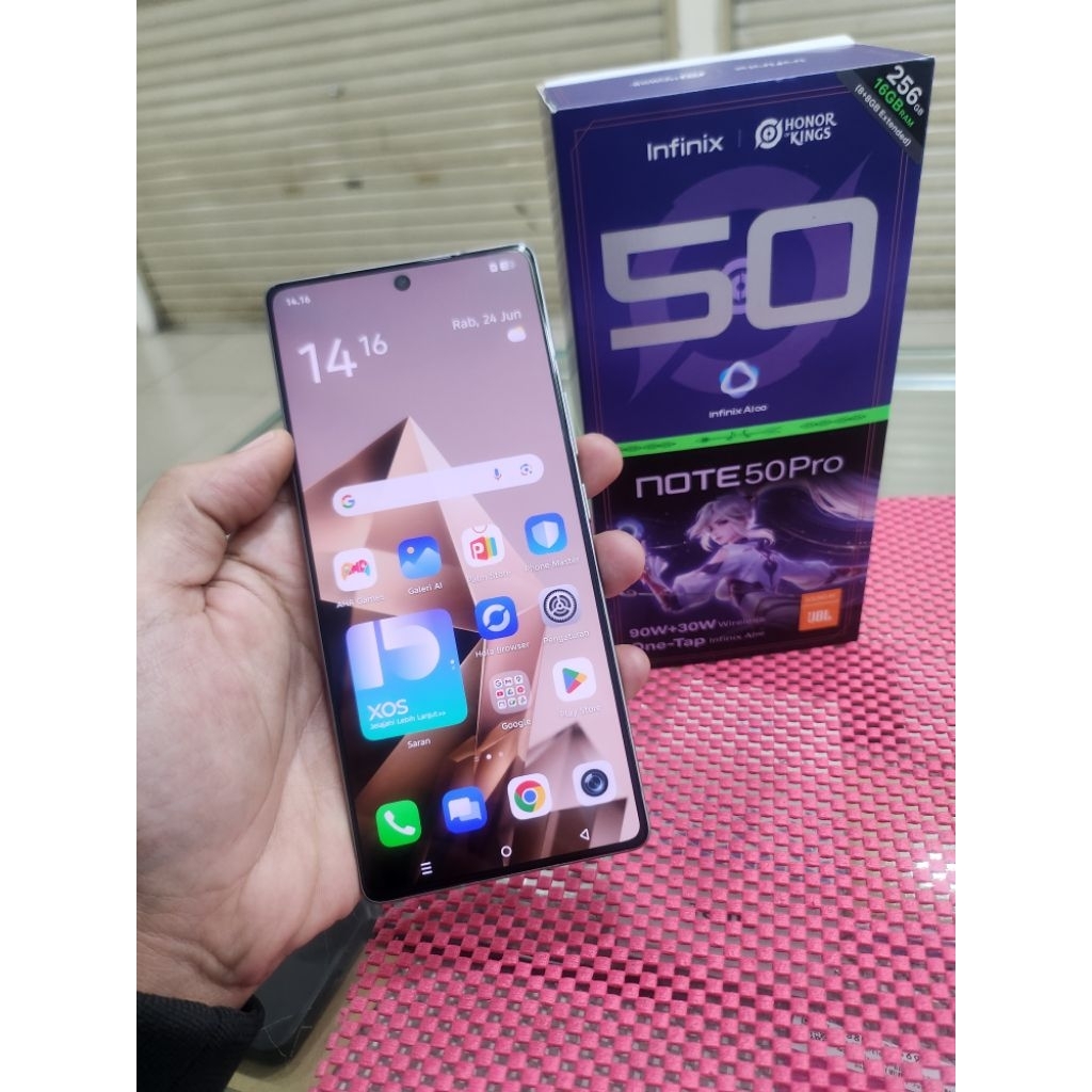 infinix note 50 pro 8/256 like new tanpa minus