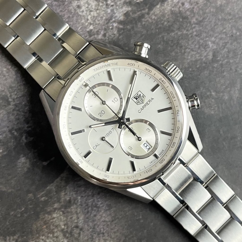 Tag Heuer Carrera In-house Automatic Chrono Chronograph 41 mm Calibre 1887 White CAR2111 BA0720