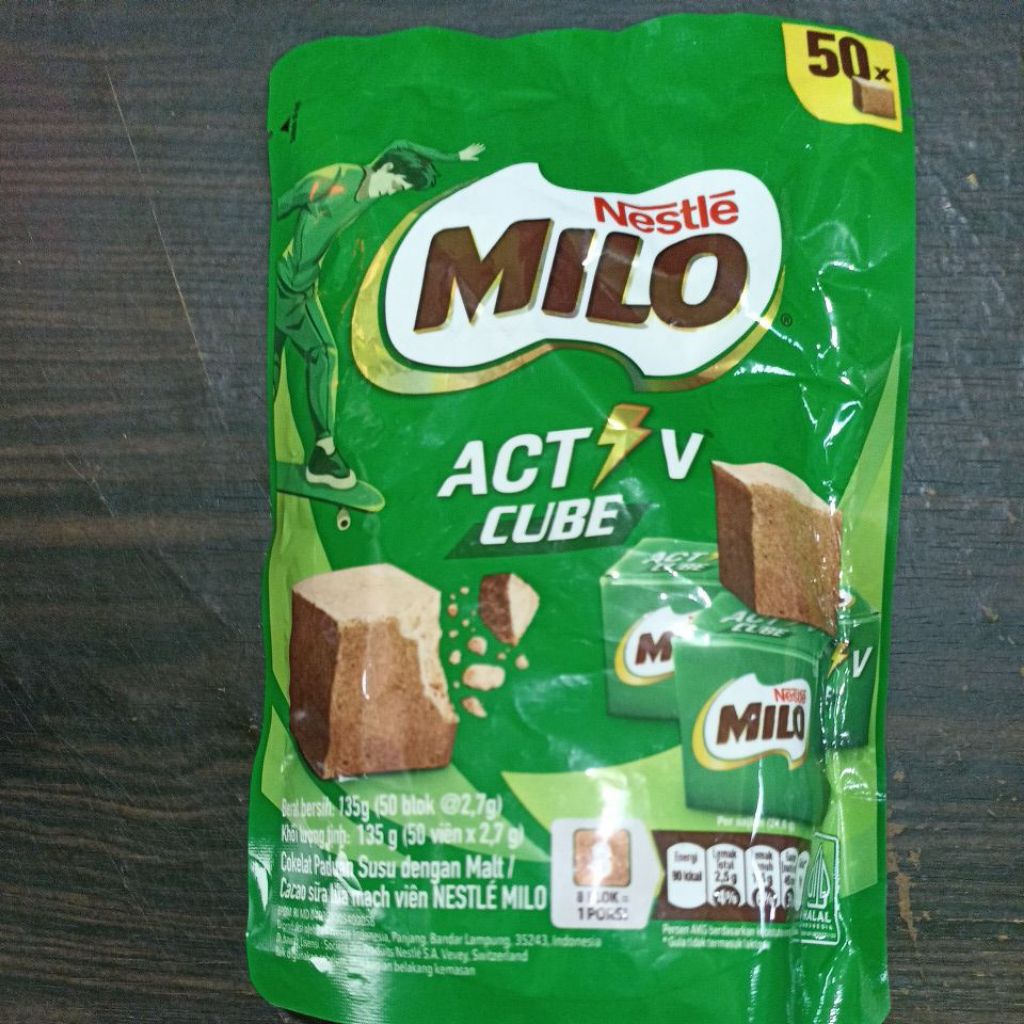milo cube | nestle milo activ cube | permen cokelat milo berbentuk cube kemasan 50pcs