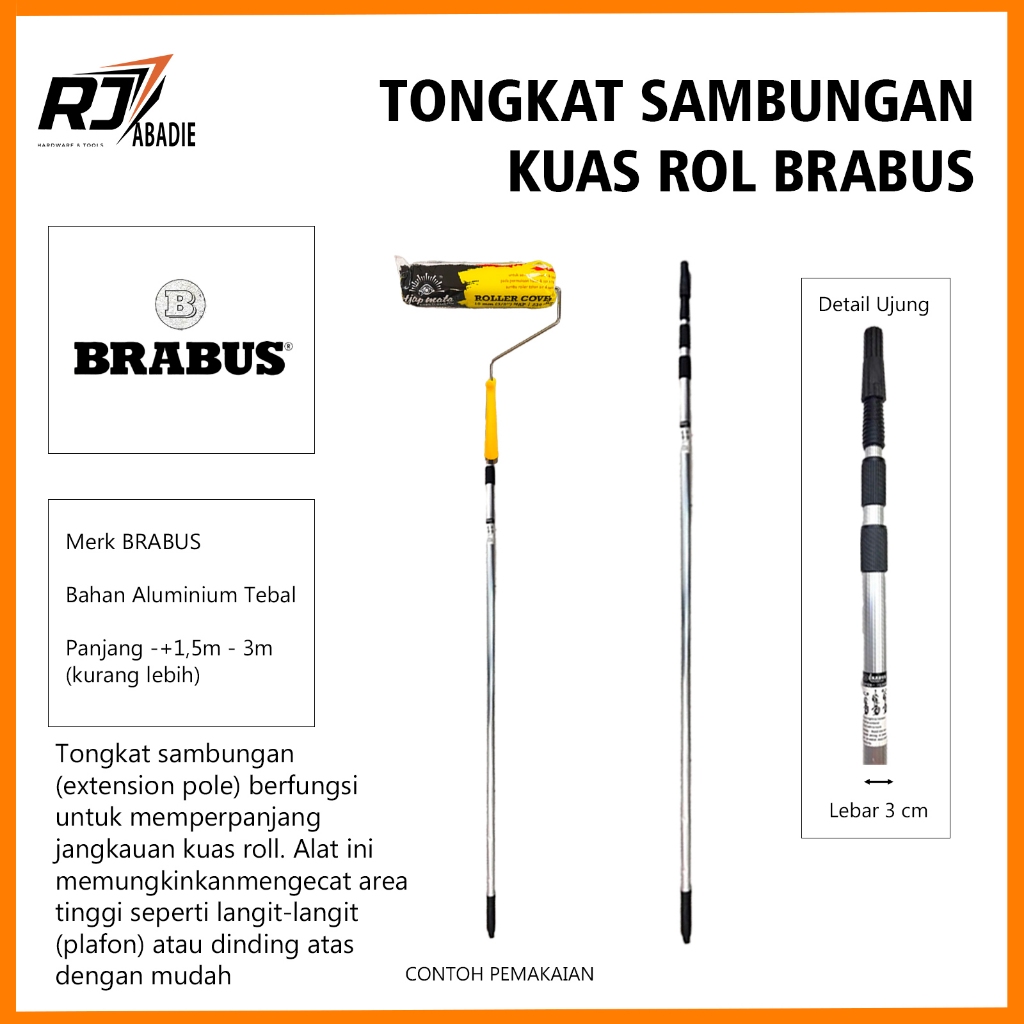 Tongkat Sambungan Stik Gagang Kuas Roll Cat Tembok Dinding BRABUS