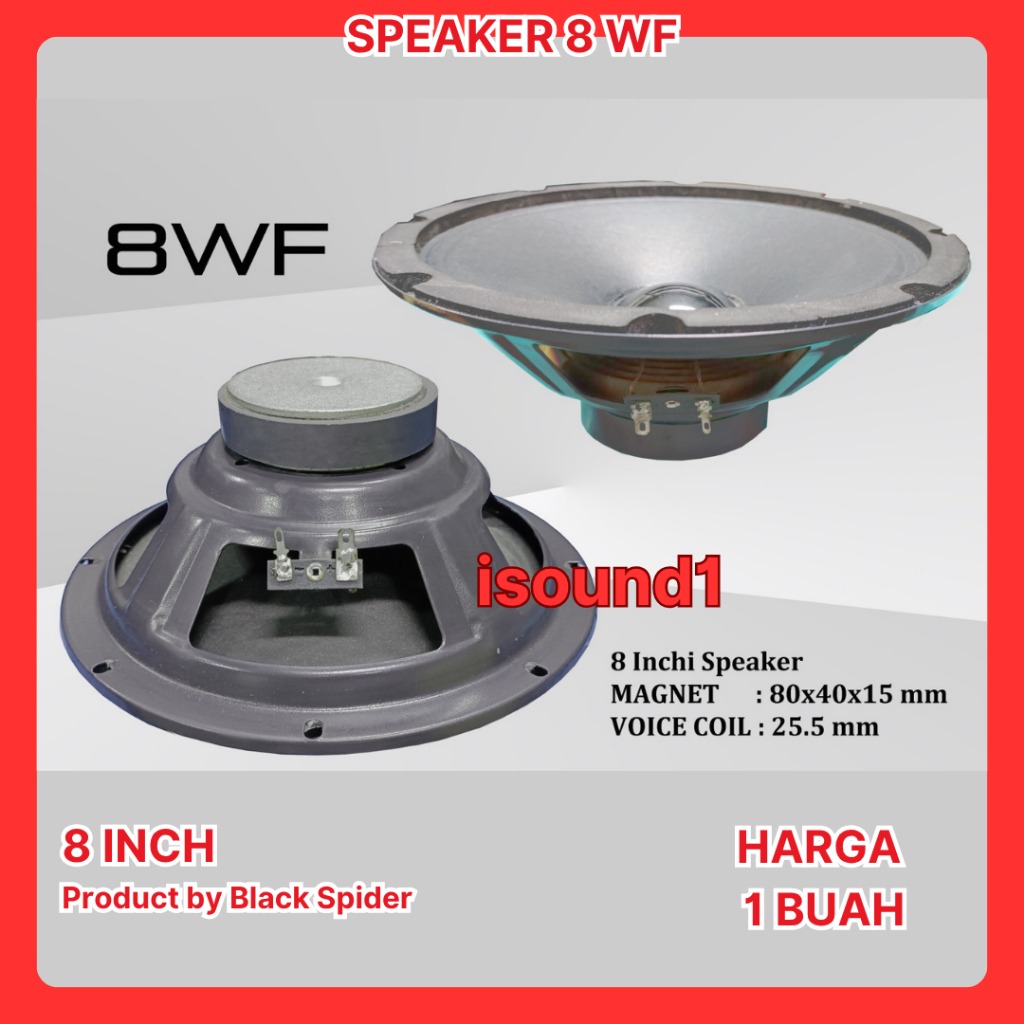 SPEAKER 8WF SPEAKER KOMPONEN 8 INCH FULL RANGE 8 WF