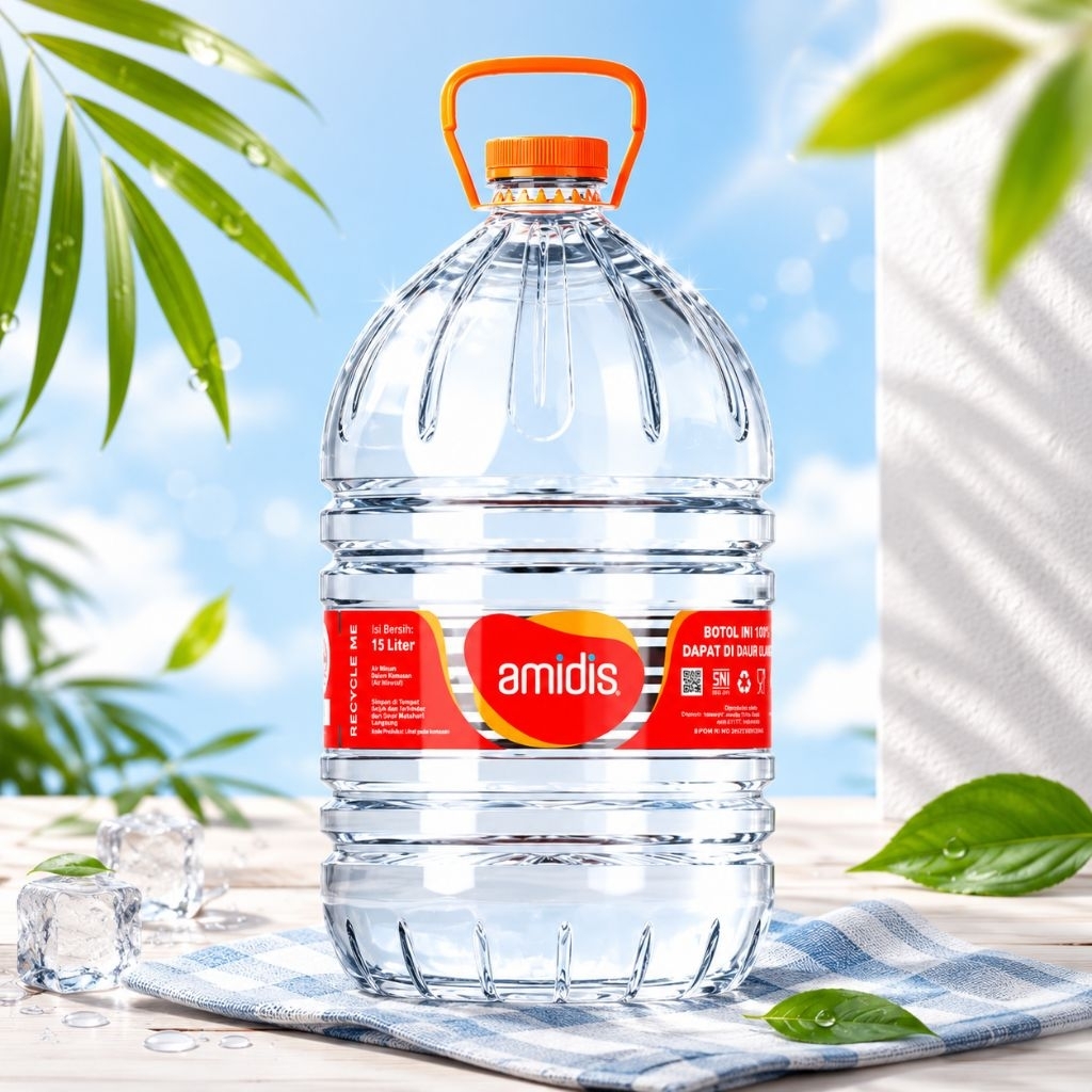 Amidis Galon 15 Liter - Air Minum Amidis (Galon + Isi)