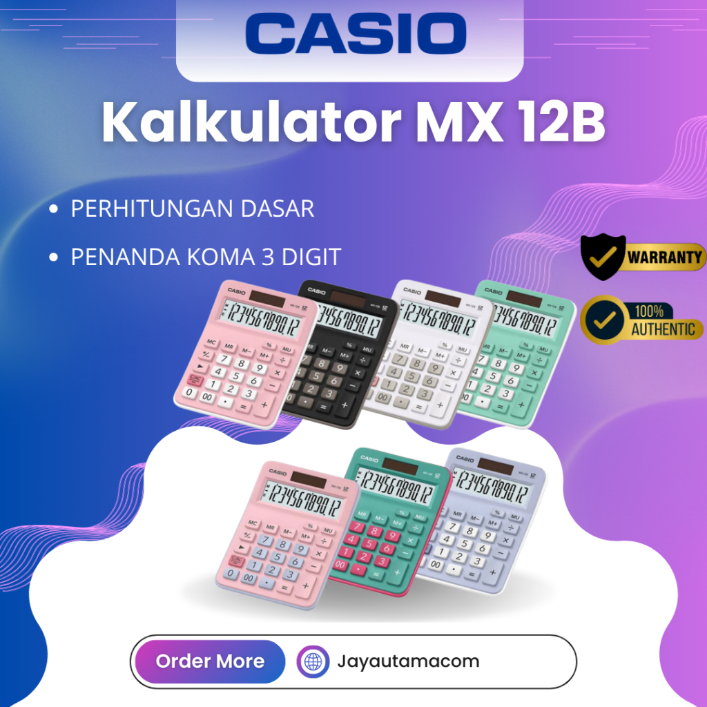CASIO Calculator MX 12B 12 Digit Kalkulator Mini