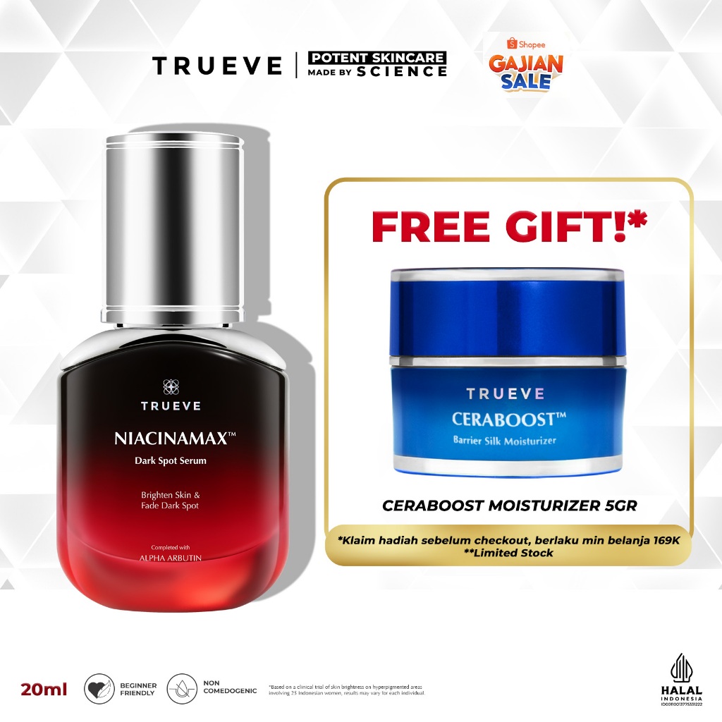 TRUEVE Niacinamax Dark Spot Serum - Serum Brightening Niacinamide, Glowing, Pencerah Wajah & Bekas J