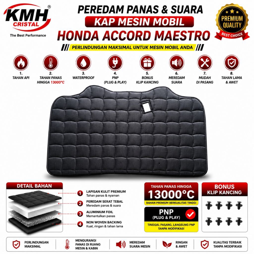 HONDA ACCORD MAESTRO | peredam panas mesin Honda Accord maestro | PNP| Bahan tahan panas 13000°© | p