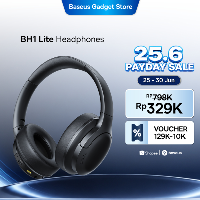 Baseus Bass BH1 Lite Wireless Headphones Bluetooth 6.0 Smart APP Control Headphones