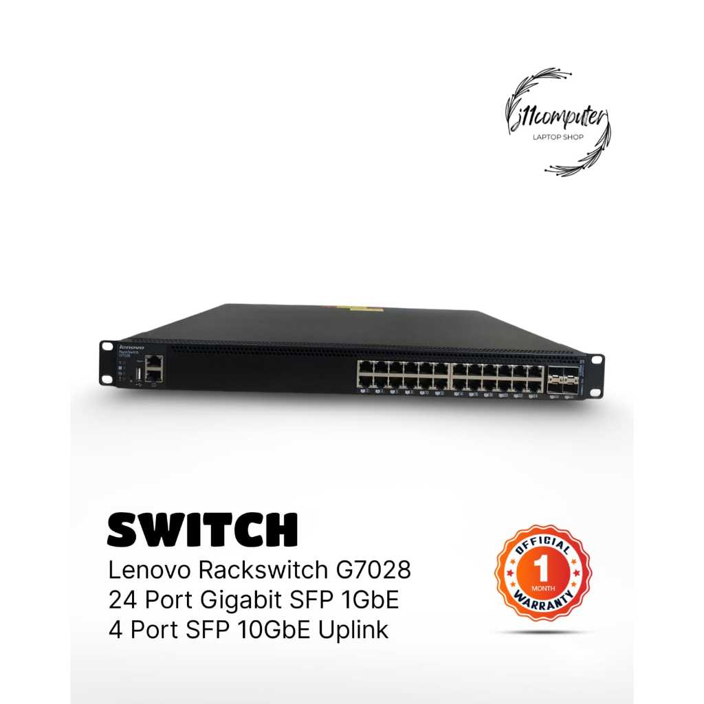Lenovo RackSwitch G7028 Managed Switch 24 Port SFP Gigabit + 4 Port 10Gb SFP+ Layer 2/3