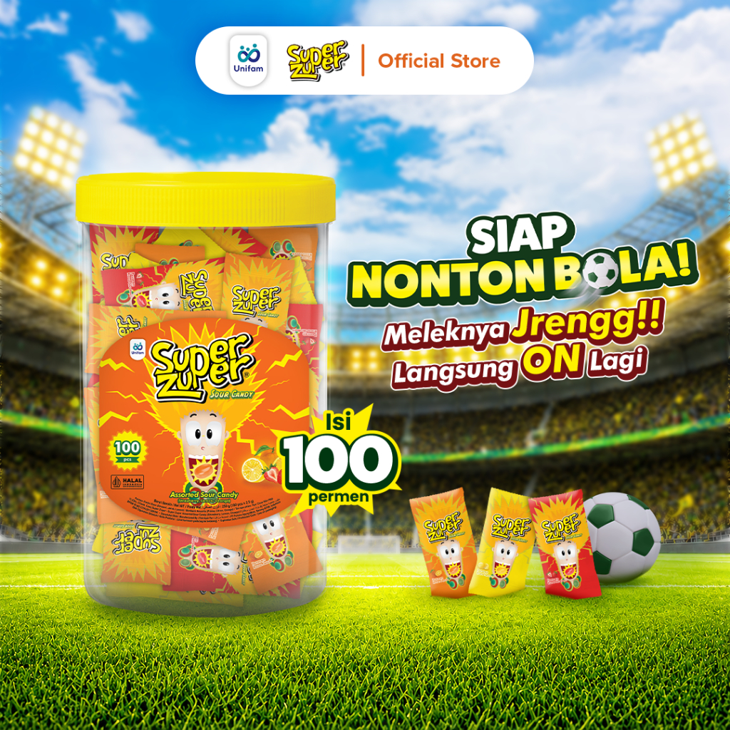 Super Zuper Permen Asem Toples (isi 100 Pcs) - Sour Candy