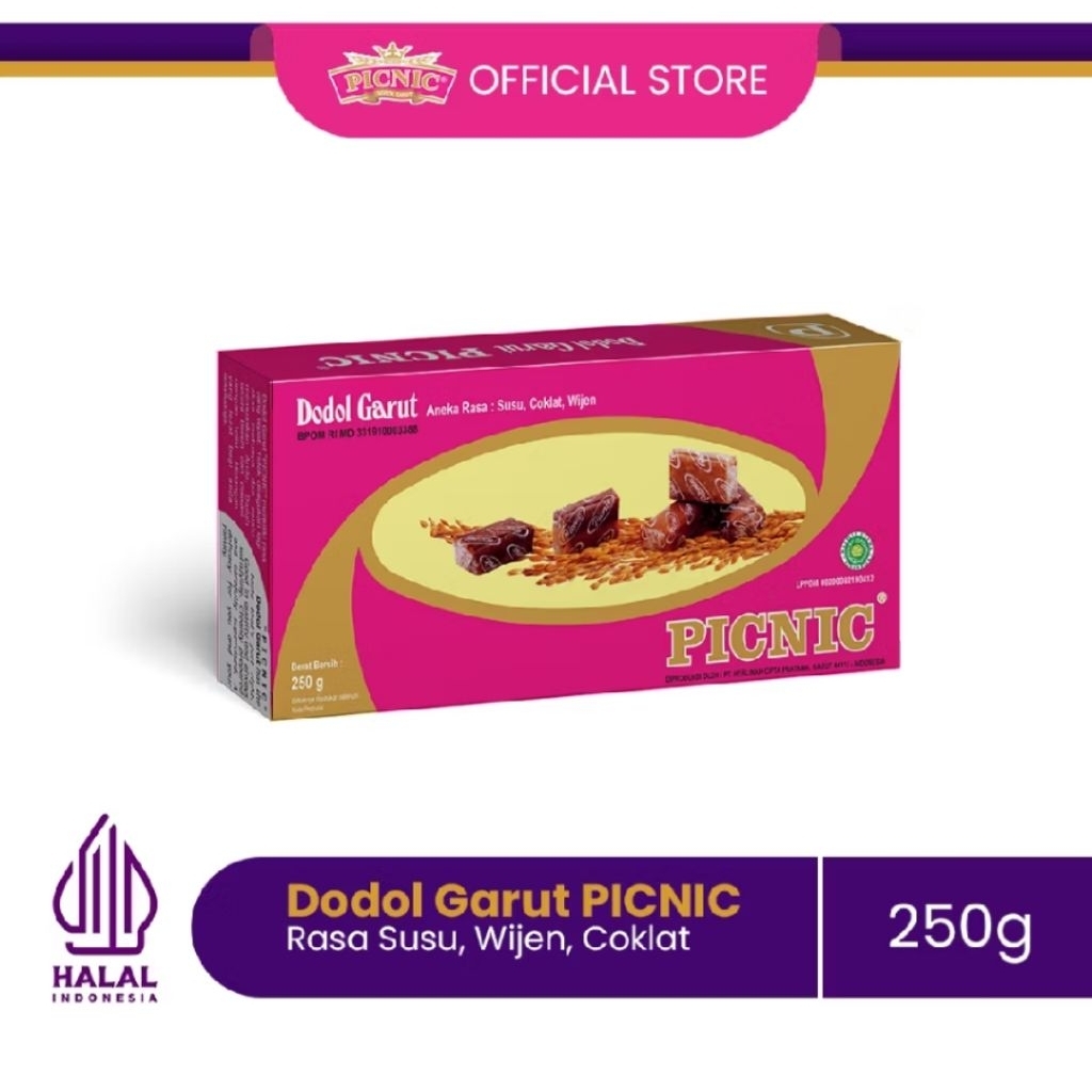 Dodol Garut Picnic Classic Rasa Susu Coklat Wijen 250g