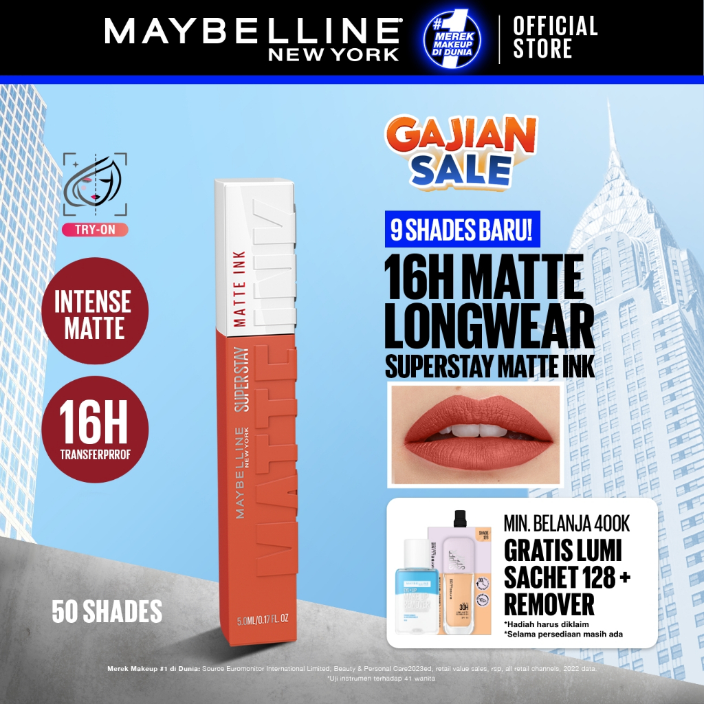 [SHOPEE BEAUTY AWARDS - BEST LIP MAKEUP] MAYBELLINE OFFICIAL Superstay Matte Ink Liquid Long Lasting
