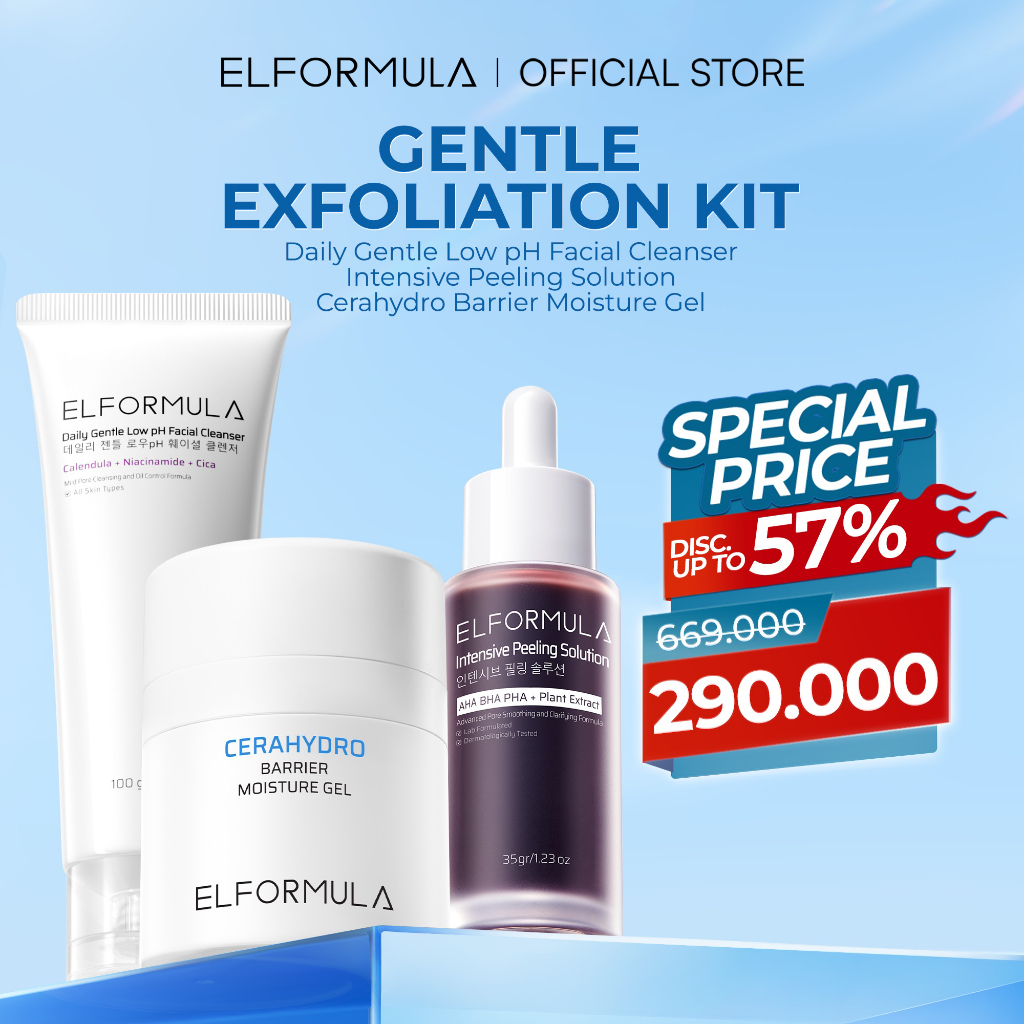 ELFORMULA Intensive Care Bundle 3in1 - Daily Gentle Low pH Facial Cleanser + Intensive Peeling Solut