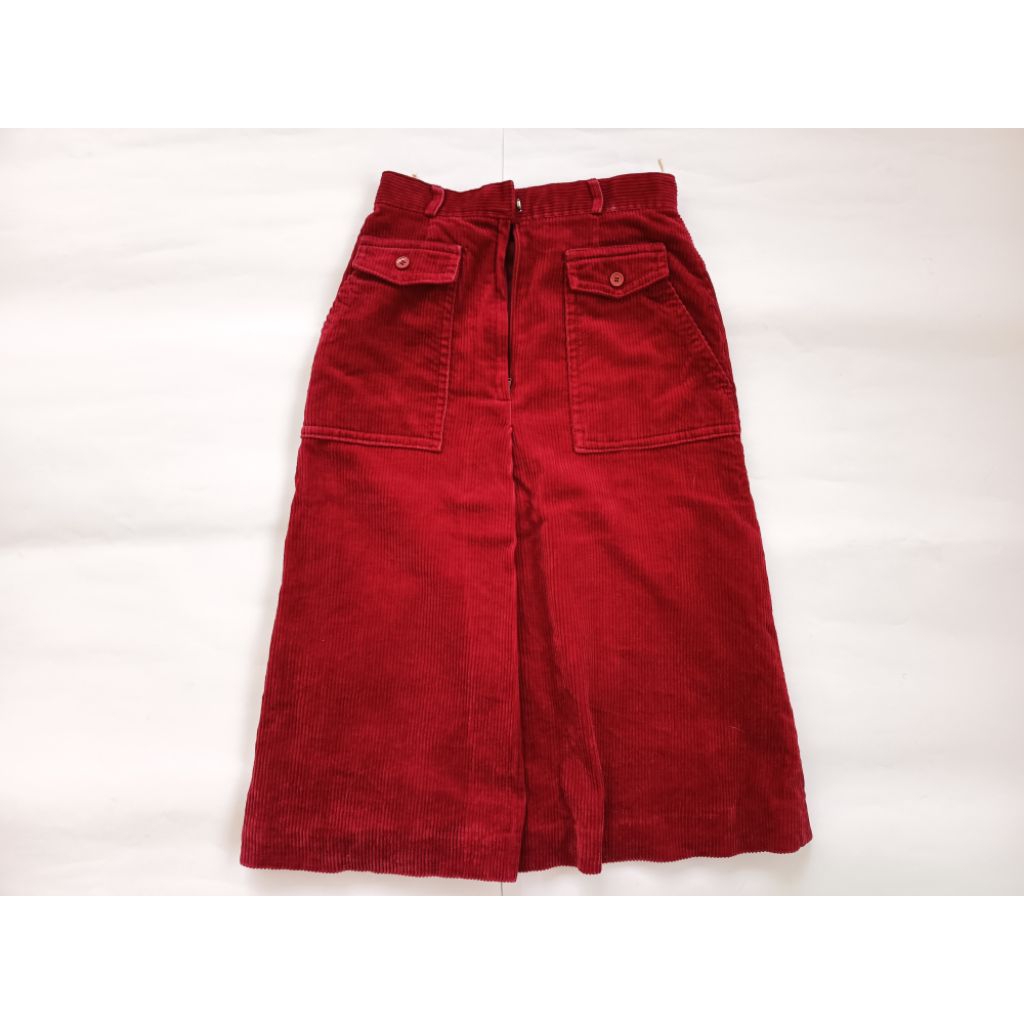 Rok Span Corduroy | S | Merah | Preloved