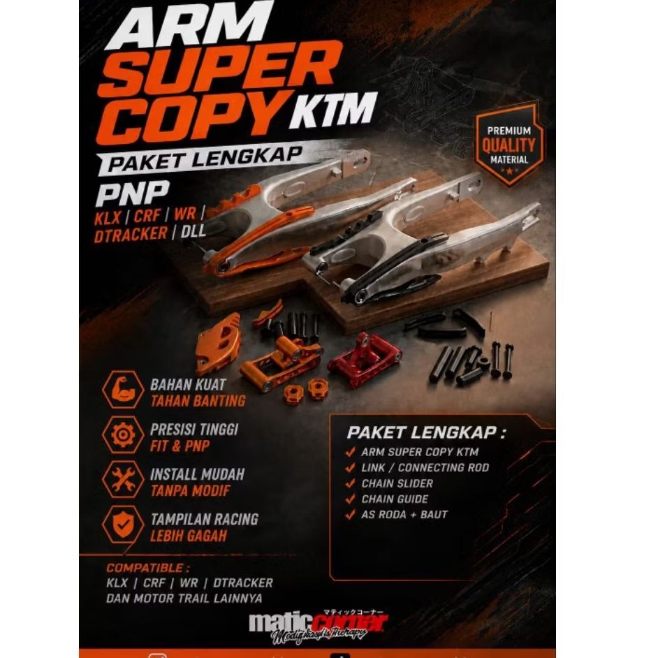 ARM KTM SUPERCOPY MIRIP ORIGINAL Swing Arm KTM 250 Supercopy Copy OEM Replika Almunium