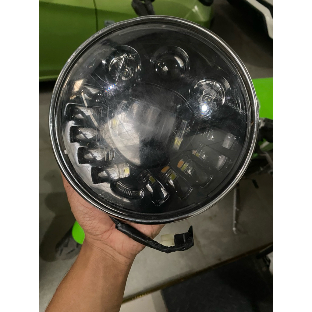 lampu depan ninja r ss bulat non original lampu bulat tiger ninja daymaker