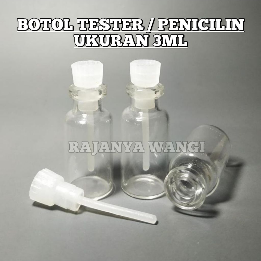 BOTOL TESTER 3ML - BOTOL KACA TESTER 3ML CAP STICK - BOTOL TESTER KOSONG