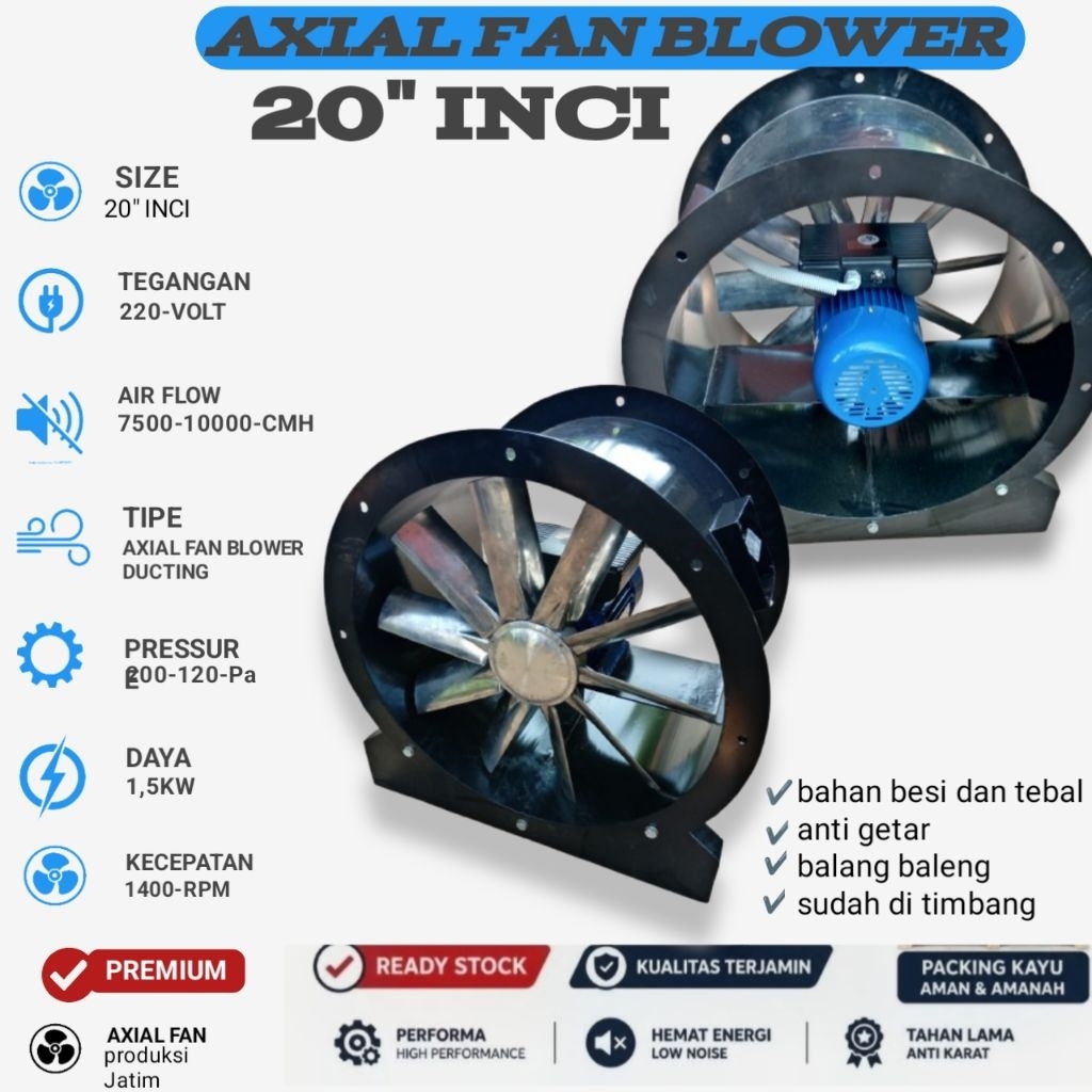 Axial Fan 20 inch 1.5 Kw 220 Volt 1400 Rpm AXIAL FAN - blower axial fan 20"