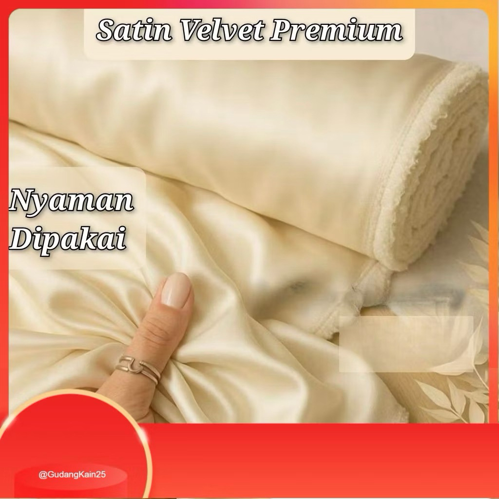 Kain bahan Velvet Valentino silk/ kain bahan satin velvet silk.