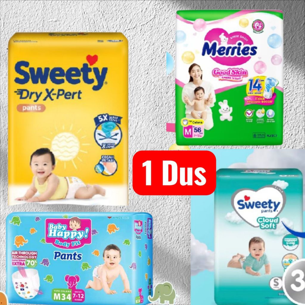 1 Dus 1 Karton Sweety Bronze / Silver , Merries & Baby Happy Harga GROSIR Termurah Dari NBS S M L XL