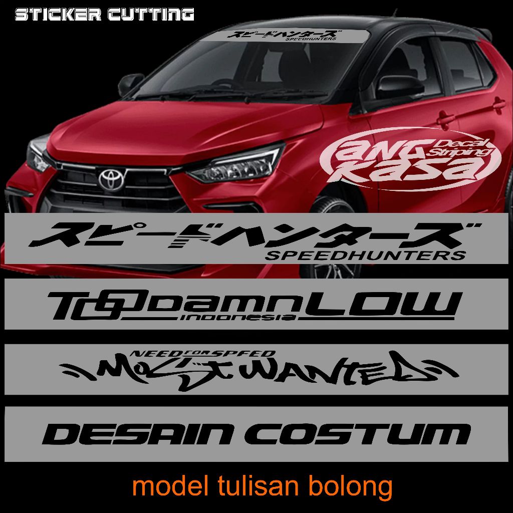 CUTTING Stiker List  Kaca Mobil Depan (Bisa Costum dan Request ) STICKER NAMA MOBIL VARIASI KEREN