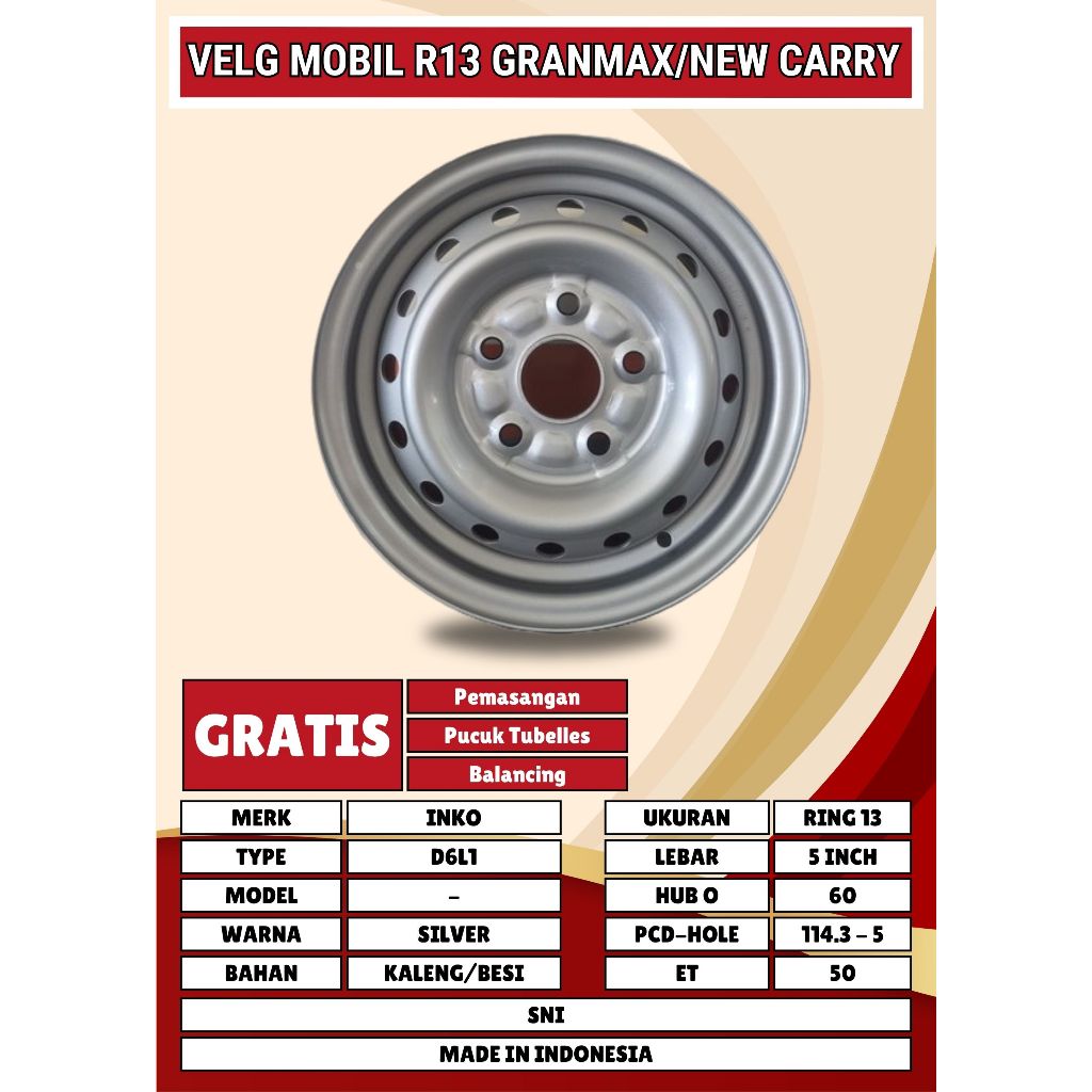 Velg Mobil , Velg New Carry R13 , New Carry R13 , Velg Granmax , R13 , H5, Velg Ring 13