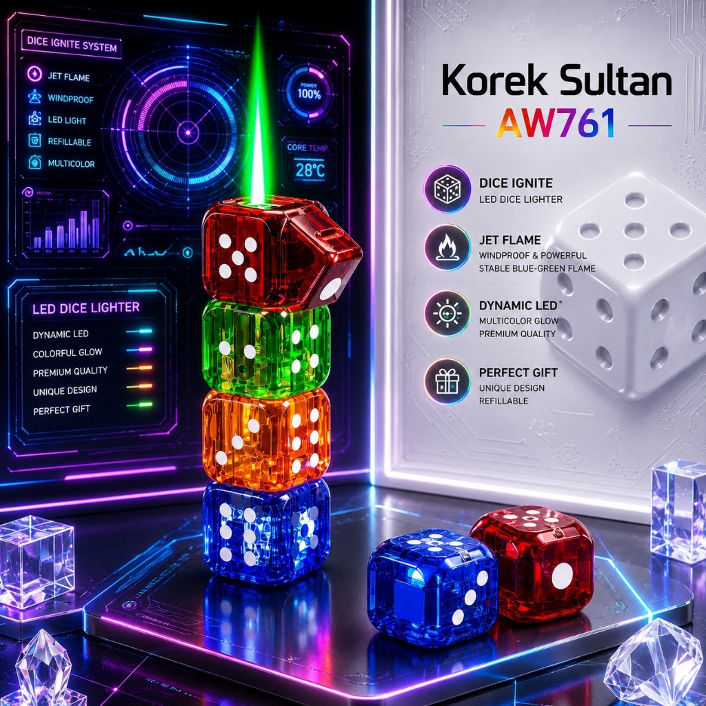 Korek Api Unik Model Dadu Led Disco AW761
