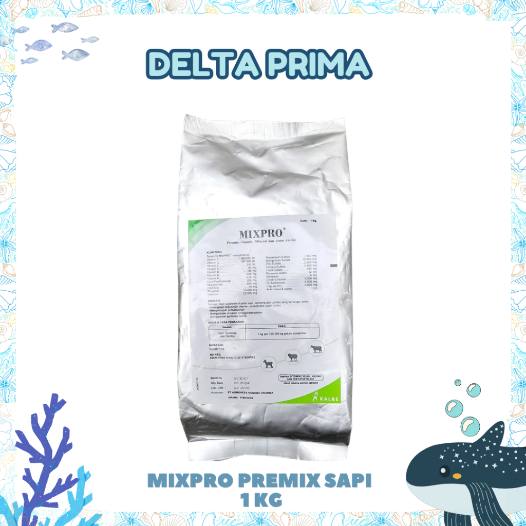 MIXPRO PREMIX SAPI 1 KG - Suplemen Premix Penggemuk Pertumbuhan Sapi, Kambing, Domba, Dll.