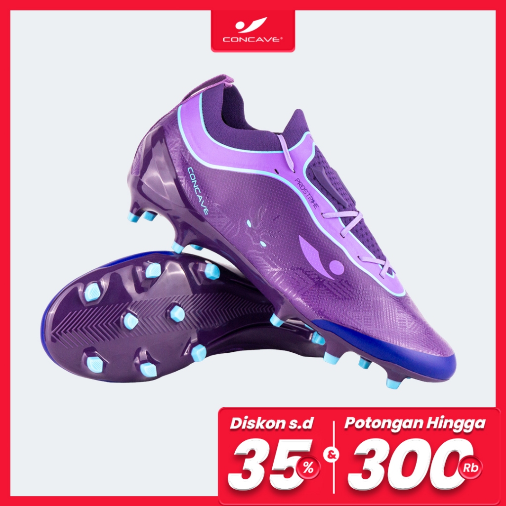 Concave x JLingz Sepatu Bola Volt Prostrike FG Black Purple