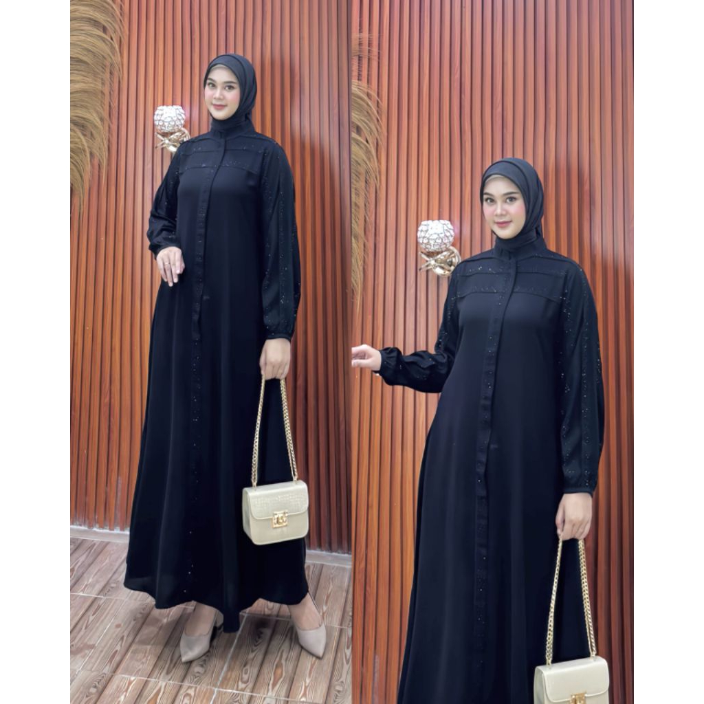 Abaya Turkey nadeera /gamis muslimah /abaya jetblack terbaru/abaya terbaru/gamis muslimah terbaru