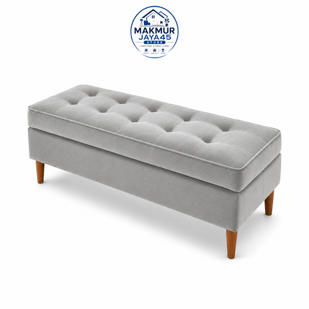 SOFA BENCH KIMMY - SOFA Estetik Minimalis Bebas Pilih Bahan & Warna Model Kaki Retro 150 cm x 45 cm 