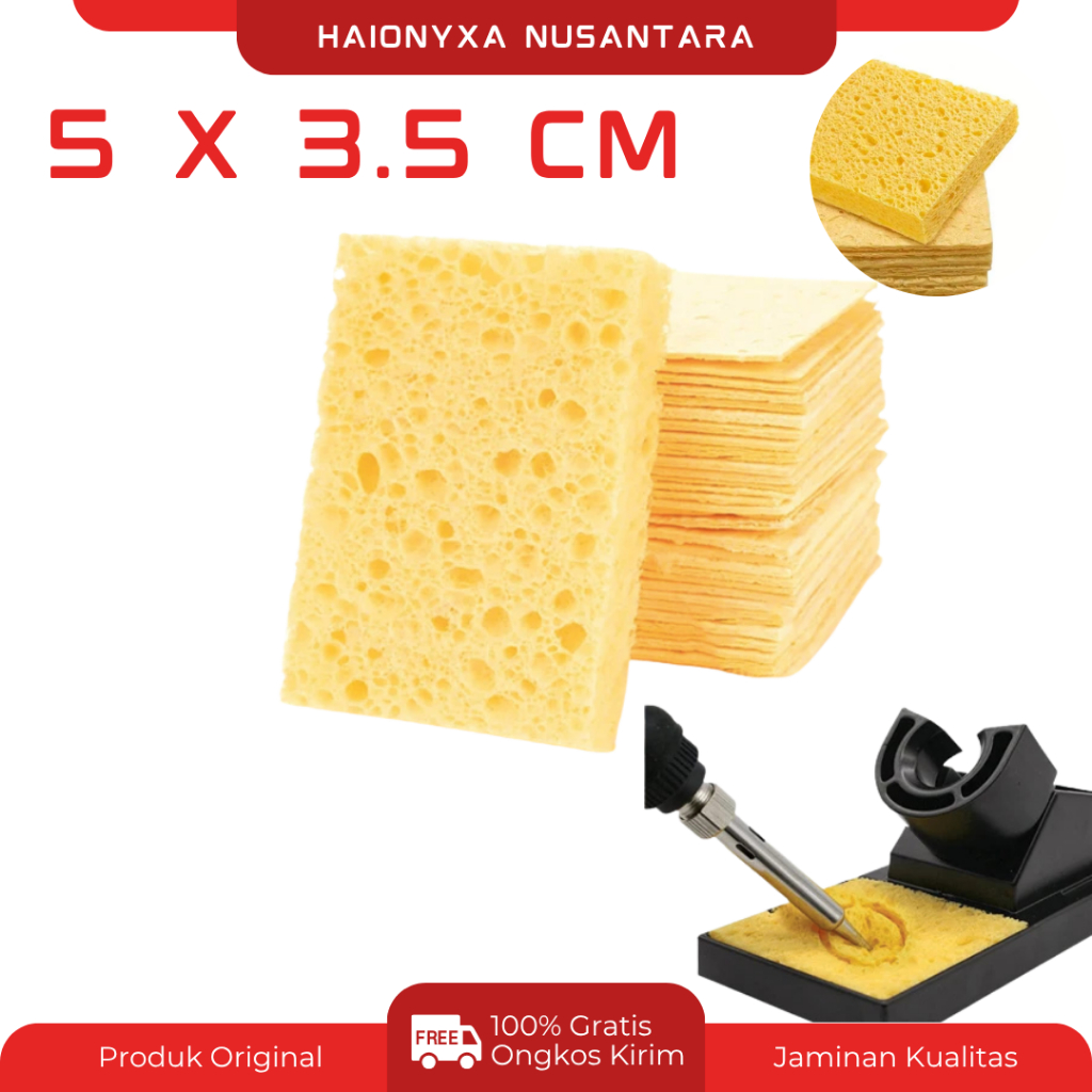 Spon Spons Busa Sponge Cleaner PEMBERSIH MATA SOLDER 5 x 3,5 cm Spons Pembersih Mata Solder Spon Mat