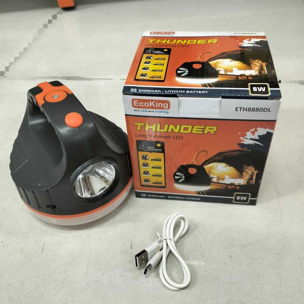 Lampu Led kamping ecoking 8W ETH8880DL ll lampu emergency ecoking 8W cahaya putih original 100%