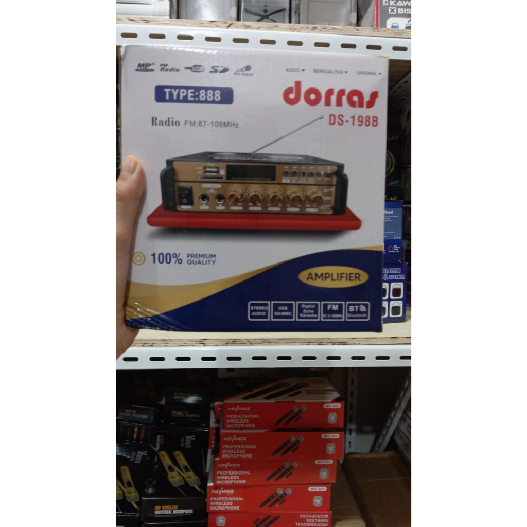 Power Amplifier Bluetooth Dorras Karaoke Ds-198B Karaoke Stereo + Mp3 ORIGINAL PROMO