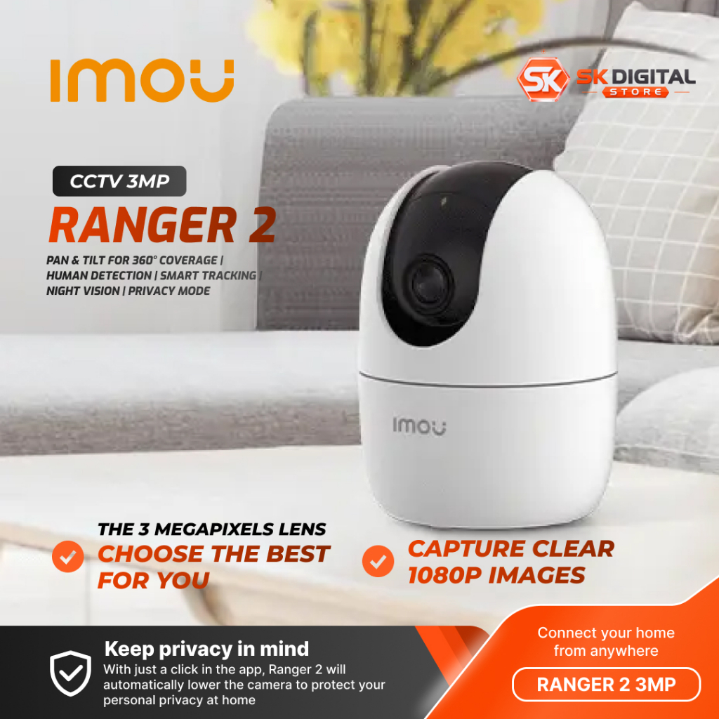 CAMERA CCTV INDOOR 3MP IMOU RANGER 2