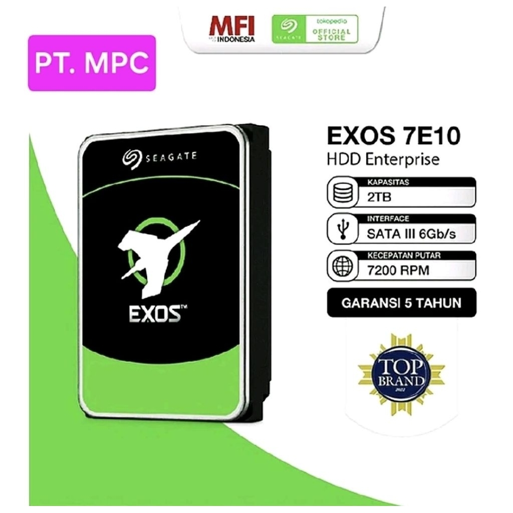 SEAGATE EXOS 2TB 7E10 ST2000NM000B SATA ENTERPRISE SERVER HDD MFI ORIGINAL