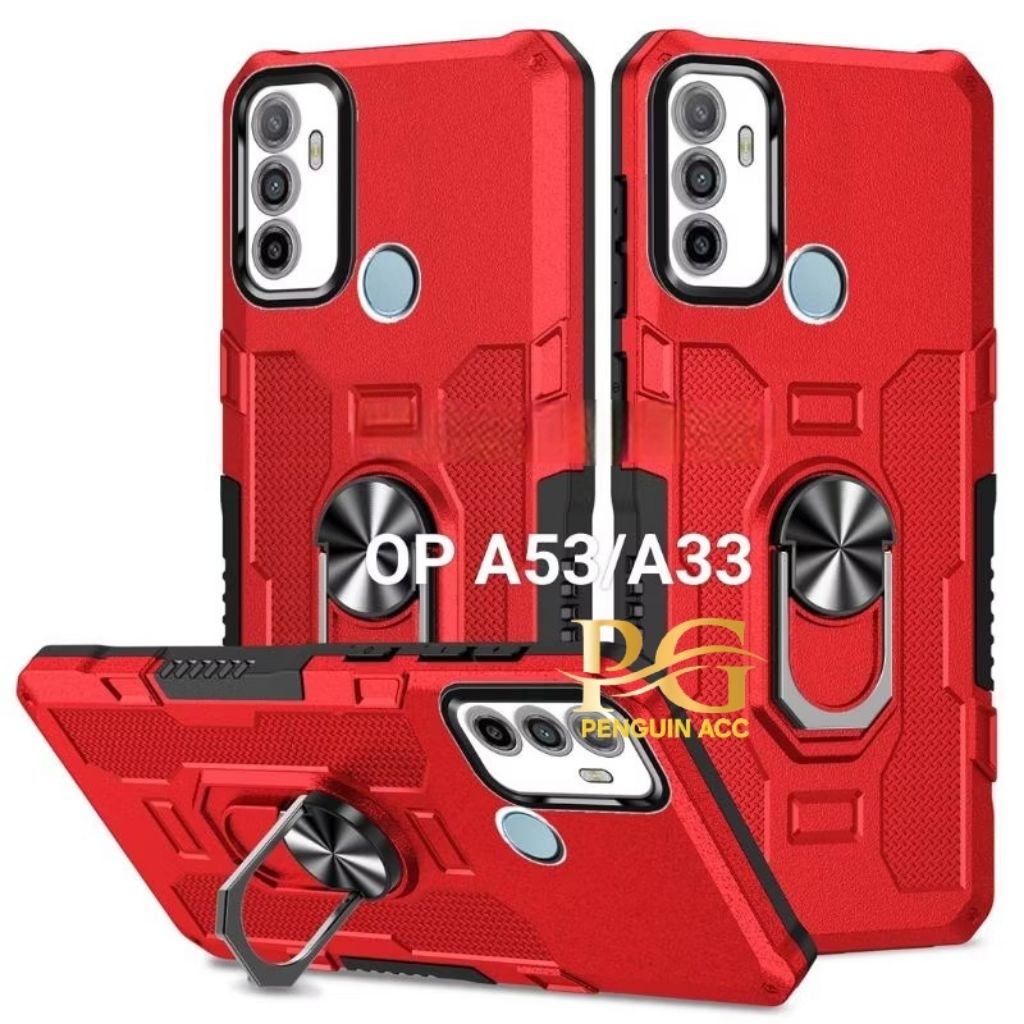 Casing OPPO A53 A33 Hard Case Ring Armor Robot Standing Handphone
