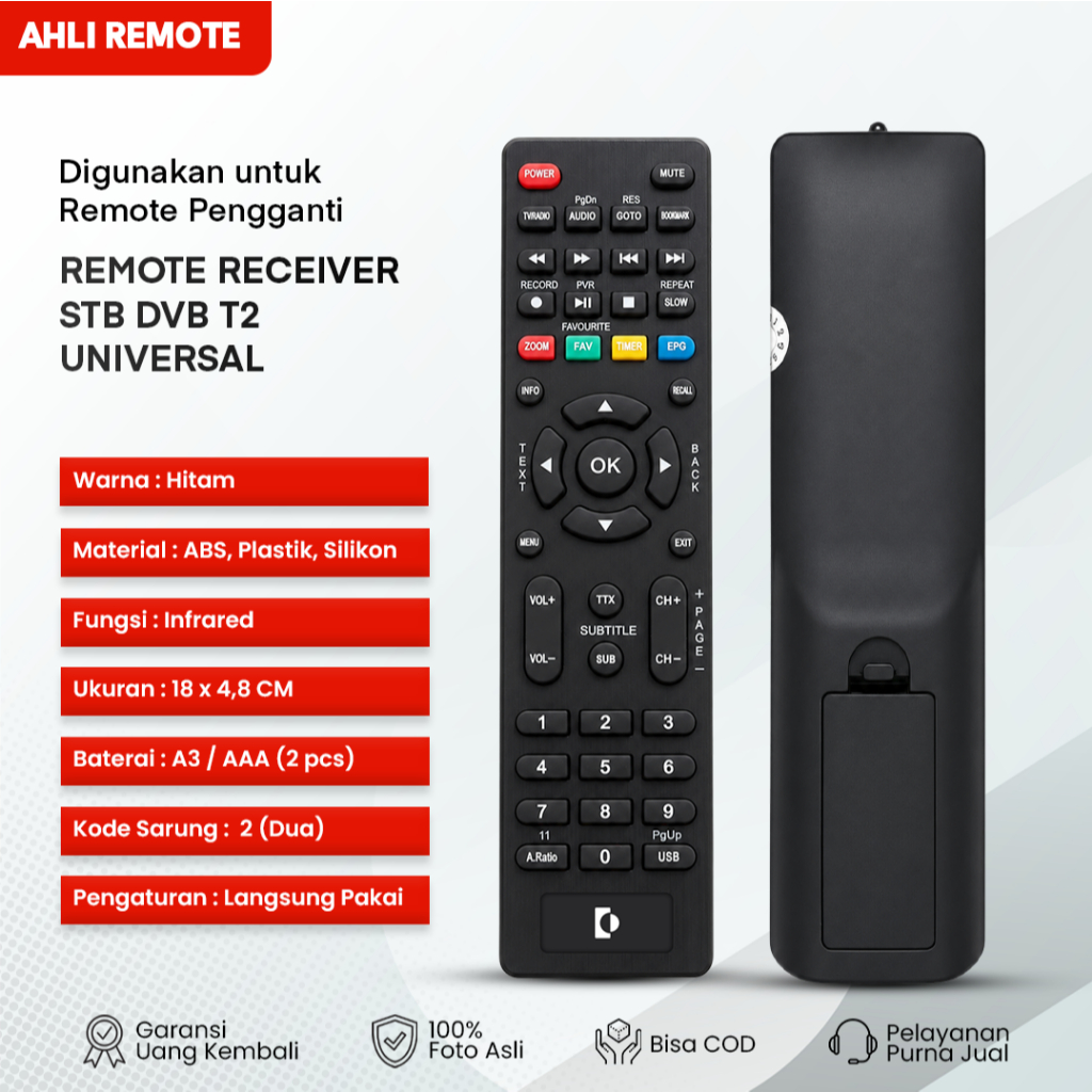 Remote STB Xtreamer Bien 1 & 3 DVB T2 / Remot STB Xtreamer DVB T2