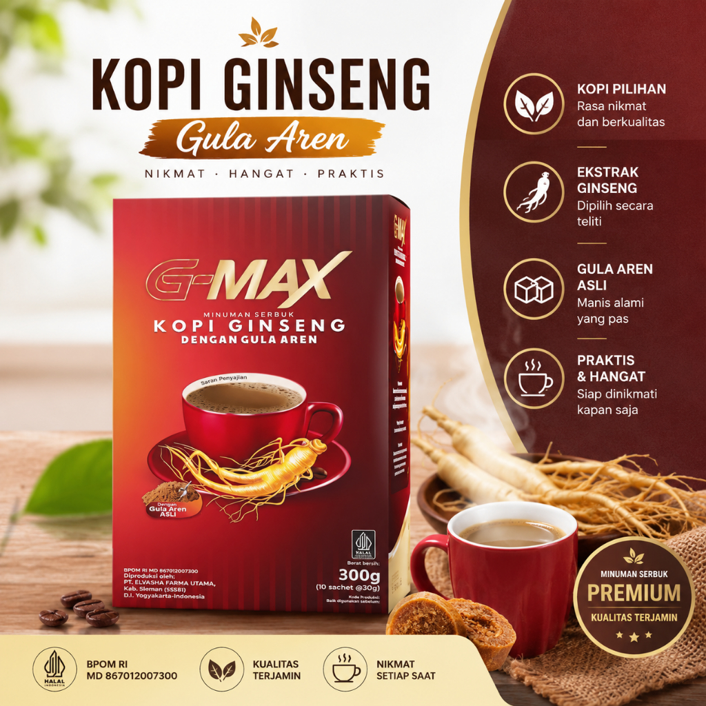G-MAX Kopi Ginseng Gula Aren 300g