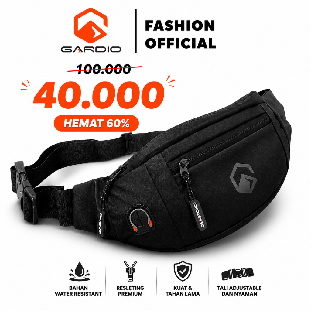 GARDIO GROOM, TAS SELEMPANG, WAISTBAG, TAS PINGGANG PRIA DAN WANITA