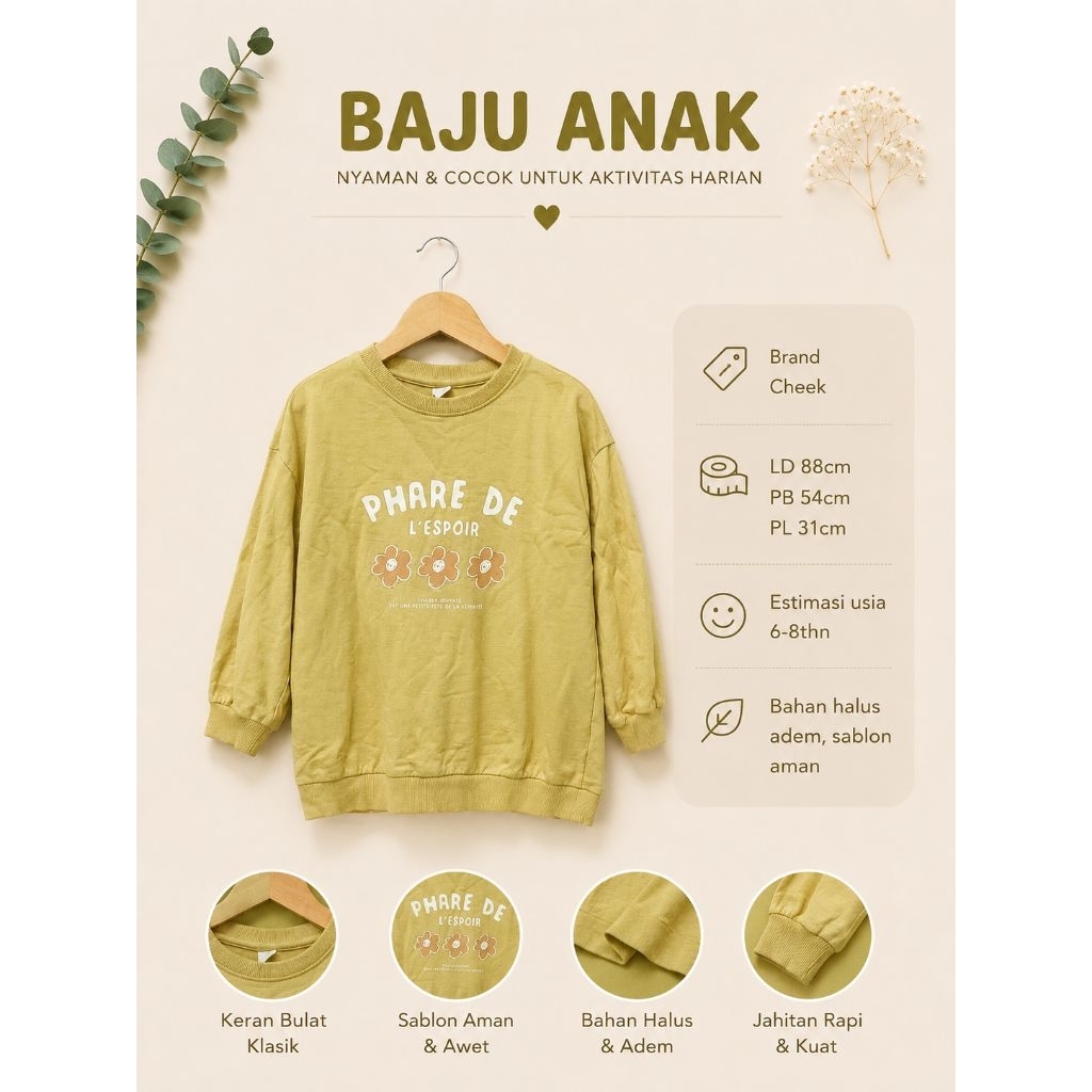 Sweater Anak Cheek Nyaman & Adem