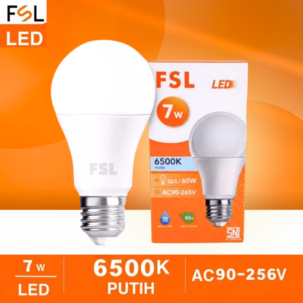 LAMPU BOHLAM LED FSL 7W - LAMPU RUMAH AWET & TERANG