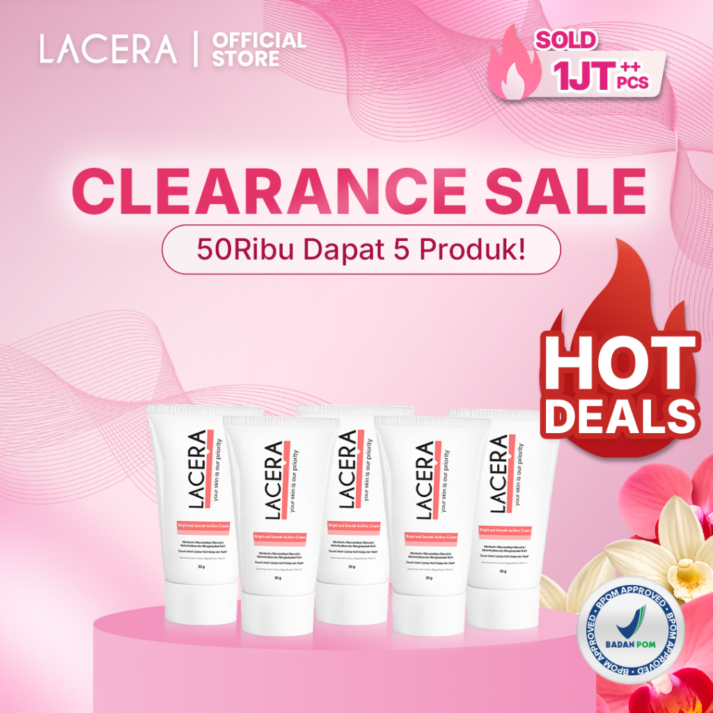 Lacera Bright and Smooth Axillary Cream 30 G - Pencerah Ketiak , Siku , Underarm,  Selangkangan , Bo