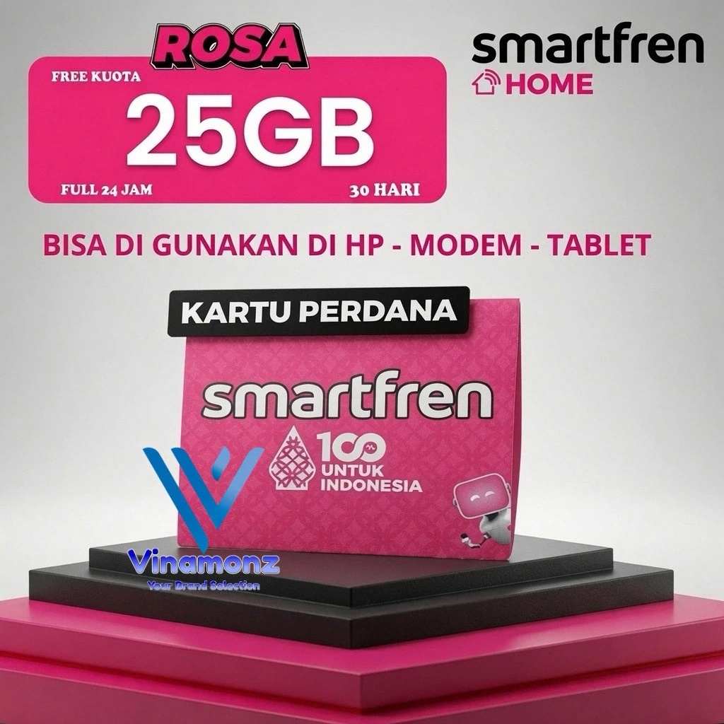 Kartu Perdana Smartfren ROSA 25GB / 400GB Reguler 24 Jam Berlaku Nasional Untuk Modem Hp Tablet