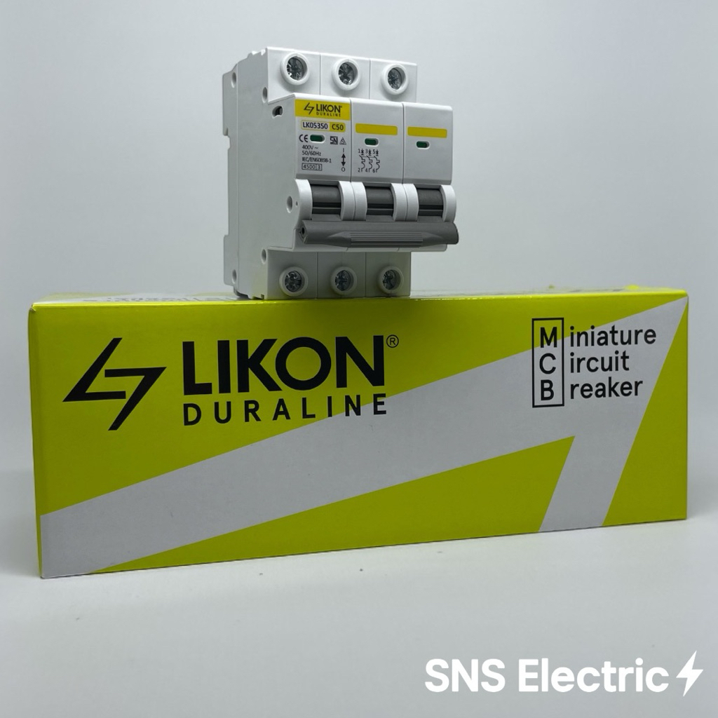 MCB 3P 3 Phase Likon Duraline 50A Ampere 4.5kA LK05350