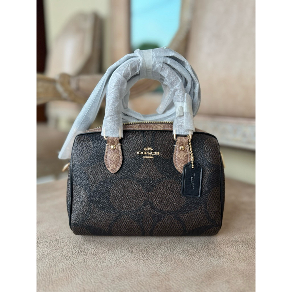 Nwt Coach Mini Rowan Walnut Tan