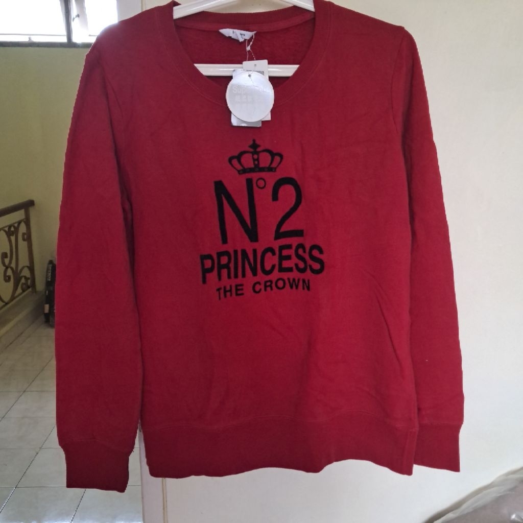 Crewneck Merah N2 Princess The Crown Tag Bossini