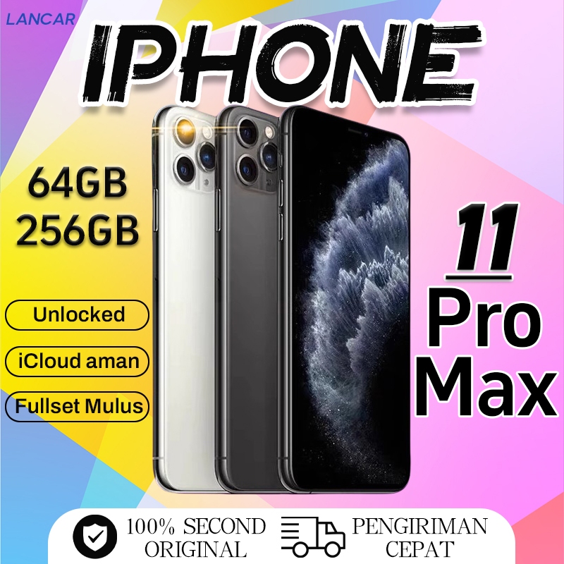 iPhone 11Pro Max Second Fullset 64GB 256GB 6.5"OLED-Ori Mulus All fungsi aman good condition ip 11pr