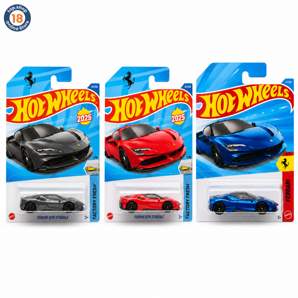 Hot Wheels FERRARI SF90 STRADALE Hotwheels Ferrari 2025 Diecast ferrari Merah dan Abu-abu