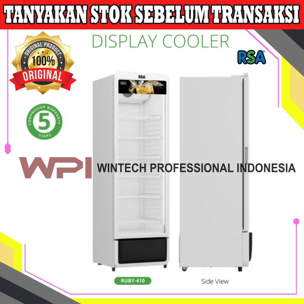 RSA RUBY-410 Display Cooler - Showcase Pendingin Minuman - Lemari Pendingin Minuman - Showcase 1 Pin